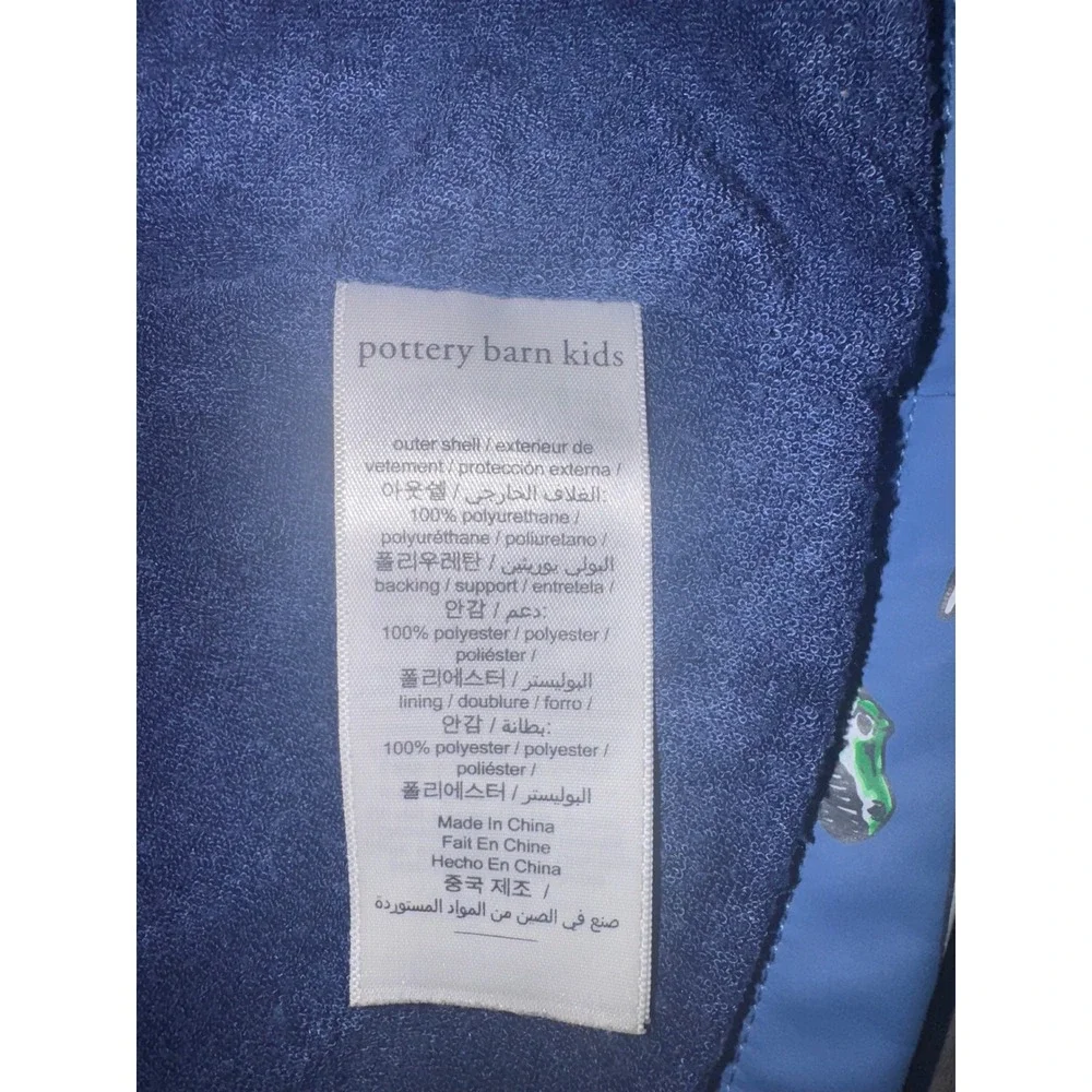 Hatley Pottery Barn Kids Blue Dinosaur Print Raincoat, Size 6